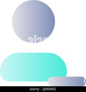 Remove contact flat gradient color ui icon Stock Vector