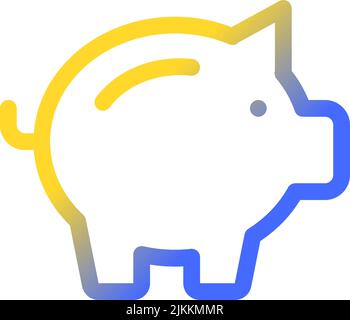 Piggy bank pixel perfect gradient linear ui icon Stock Vector
