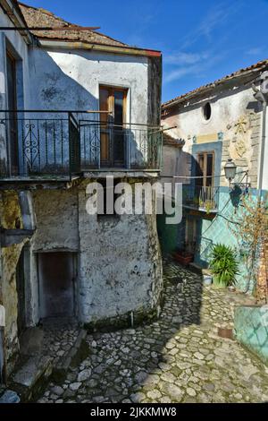 A narrow street in the medieval village of Pietramelara in the province of Caserta, Italy. Stock Photo