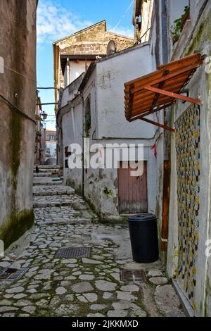 A narrow street in the medieval village of Pietramelara in the province of Caserta, Italy. Stock Photo