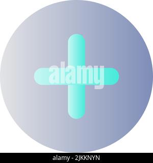 Add button flat gradient color ui icon Stock Vector