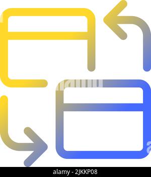 Intra bank transfer pixel perfect gradient linear ui icon Stock Vector