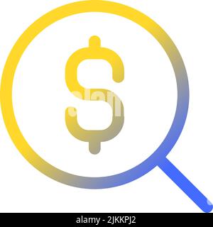 Search for best currency exchange rate pixel perfect gradient linear ui icon Stock Vector