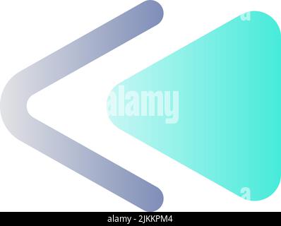 Fast reverse button flat gradient color ui icon Stock Vector