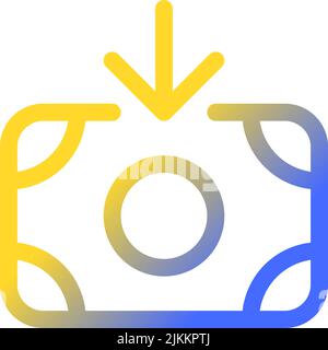 Inbound cash pixel perfect gradient linear ui icon Stock Vector