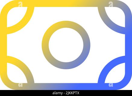 Banknote pixel perfect gradient linear ui icon Stock Vector