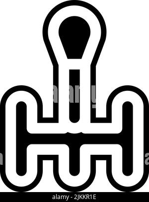 gearshift icon black vector illustration. Stock Vector
