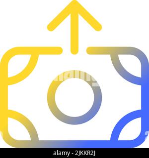 Outbound cash pixel perfect gradient linear ui icon Stock Vector