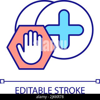 Stop hand sign RGB color icon Stock Vector Image & Art - Alamy