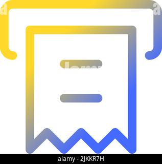 Receipt printer pixel perfect gradient linear ui icon Stock Vector