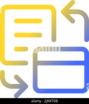 Bank account statement pixel perfect gradient linear ui icon Stock Vector