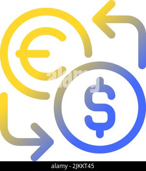 Currency exchange pixel perfect gradient linear ui icon Stock Vector