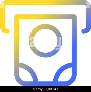 Money dispenser pixel perfect gradient linear ui icon Stock Vector