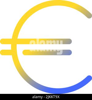 Euro sign pixel perfect gradient linear ui icon Stock Vector