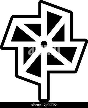 pinwheel icon black vector illustration. Stock Vector