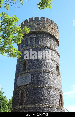 Crampton Tower, a local history museum, for rail & train exhibits and models in a historic water supply tower, on the Broadway, Broadstairs, Kent Stock Photo