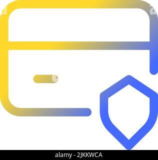 Payment card security pixel perfect gradient linear ui icon Stock Vector