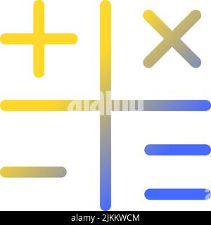 Calculation pixel perfect gradient linear ui icon Stock Vector