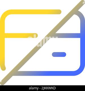 Declined payment pixel perfect gradient linear ui icon Stock Vector