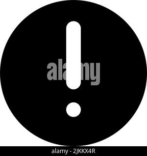 Circular shaped exclamation mark black glyph ui icon Stock Vector