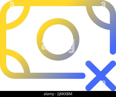 Cashless payment only pixel perfect gradient linear ui icon Stock Vector