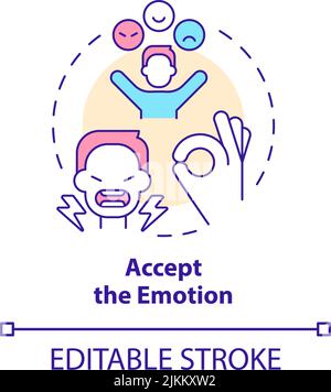 Accept emotion concept icon Stock Vector