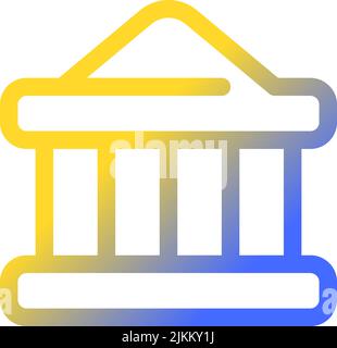 Bank pixel perfect gradient linear ui icon Stock Vector