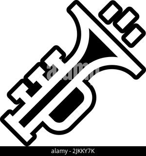 trumpet icon black vector illustration. Stock Vector