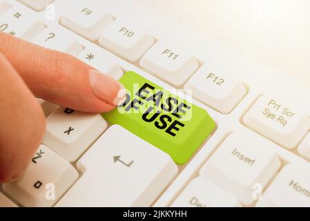 Text caption presenting Ease Of Use. Business approach User friendly easy to operate simple technology for everybody -49185 Stock Photo
