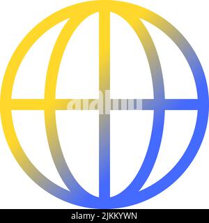 Globe pixel perfect gradient linear ui icon Stock Vector