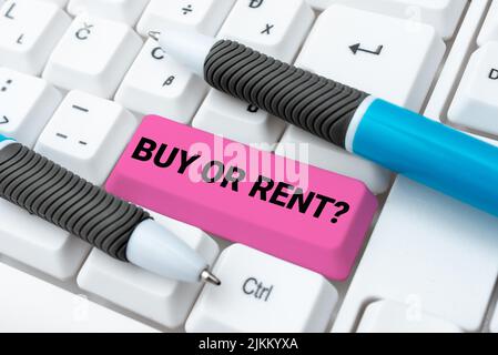 Text caption presenting Buy Or Rent. Word Written on Doubt between owning something get it for rented Indecision -48618 Stock Photo