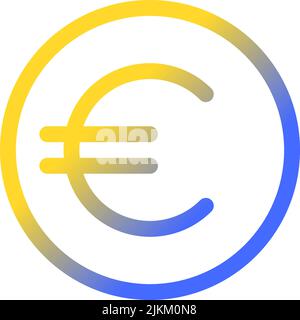 Euro coin pixel perfect gradient linear ui icon Stock Vector