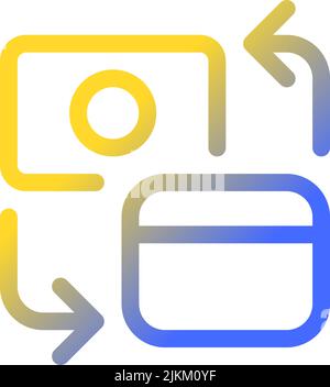 Different banks account transfer pixel perfect gradient linear ui icon Stock Vector