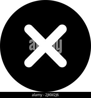 Delete button black glyph ui icon Stock Vector
