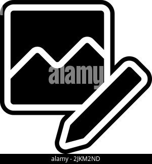 image editing icon black vector illustration. Stock Vector