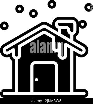 snowy icon black vector illustration. Stock Vector
