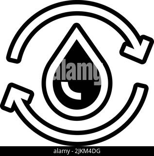 renewable icon black vector illustration. Stock Vector