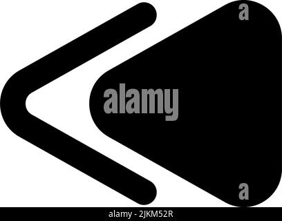 Fast reverse button black glyph ui icon Stock Vector