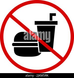 No food allowed. No food or drink. Editable vector. Stock Vector