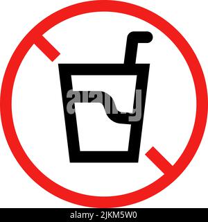 No drink allowed. Drink regulation. Editable vector. Stock Vector