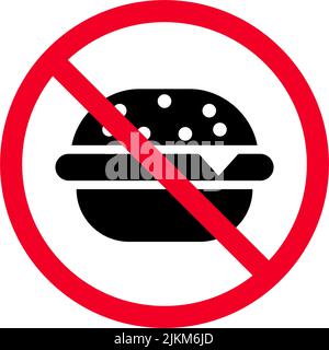 No food allowed. Diet mark. Dietary restriction. Editable vector. Stock Vector