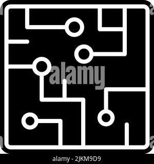 chip icon black vector illustration. Stock Vector