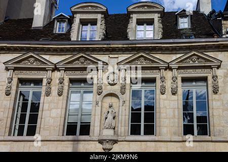 The beautiful architectural details of buildings in Dijon, France. Stock Photo