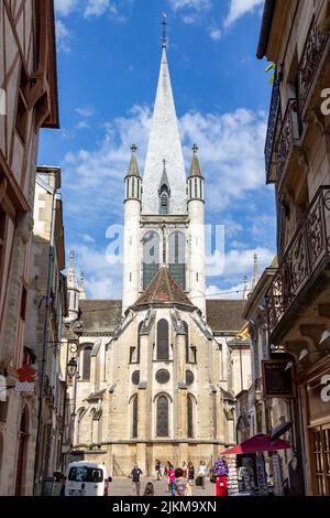 A closeup of a medieval Church of Notre Dame in Dijon, France Stock Photo