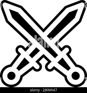 swords icon black vector illustration. Stock Vector