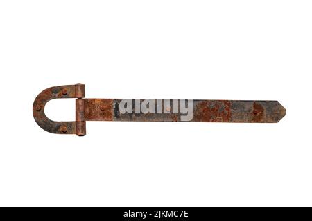 rusty metal hinge. Door hinge on a white background Stock Photo