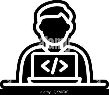 programmer icon black vector illustration. Stock Vector