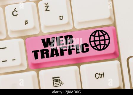 Text showing inspiration Web Traffic. Conceptual photo Amount of data sent and received by visitors to a website -48607 Stock Photo