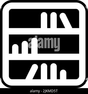 bookshelf icon black vector illustration. Stock Vector