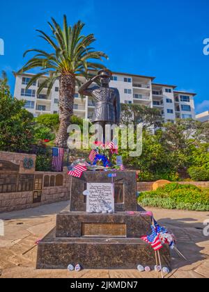 A vertical shot of Semper Fi Park near San Clemente Pier California Stock Photo